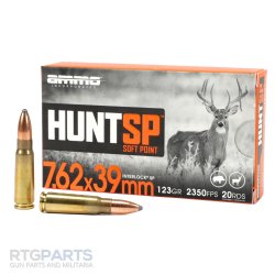 AMMO INC SIGNATURE HUNT SP 7.62X39 123GR INTERLOCK SP, 20RD BOX