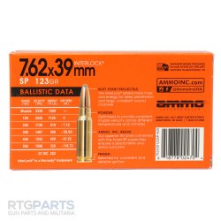 AMMO INC SIGNATURE HUNT SP 7.62X39 123GR INTERLOCK SP, 20RD BOX