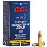 CCI QUIET-22 .22LR 40GR SEGMENTED HOLLOW POINT, 50RD/BOX