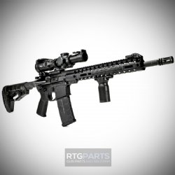 AR15 PISTOL GRIP WITH FORWARD RAIL GRIP, TYPE-2, BLACK, AC-UNITY