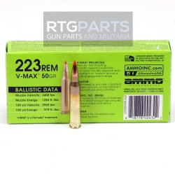 AMMO INC HUNT LR 223 REMINGTON 50GR V-MAX MATCH, 20RD BOX