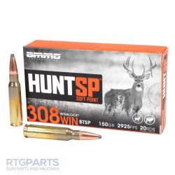 AMMO INC SIGNATURE HUNT SP 308WIN 150GR INTERLOCK SP, 20RD BOX