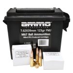 AMMO INC M67 7.62X39 BRASS CASED 123GR FMJ, 180RD CAN