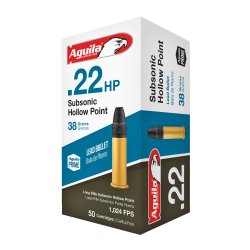 AGUILA 22LR SUBSONIC 38GR HOLLOW POINT, 50RD BOX