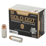 SPEER GOLD DOT .40SW 165GR JACKETED HOLLOW POINT, 20RD BOX