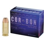 CORBON SELF DEFENSE 40S&W 165GR JACKETED HOLLOW POINT, 20RD BOX