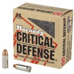 HORNADY CRITICAL DEFENSE 25ACP 35GR FTX FLEXTIP, 25RD BOX
