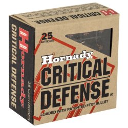 HORNADY CRITICAL DEFENSE 25ACP 35GR FTX FLEXTIP, 25RD BOX