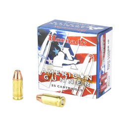 HORNADY AMERICAN GUNNER 9MM +P 124GR XTP JHP, 25RD BOX