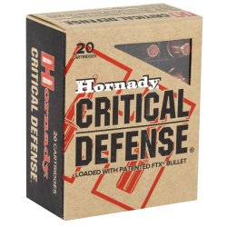 HORNADY CRITICAL DEFENSE .40SW 165GR FTX FLEXTIP, 20RD BOX
