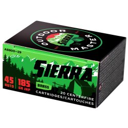 SIERRA BULLETS OUTDOOR MASTER 45ACP 185GR JACKETED HOLLOW POINT, 20RD BOX