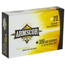 ARMSCOR 300 BLACKOUT 147GR FMJ, 20RD/BOX