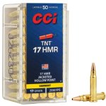 CCI 17 HMR 17GR TNT JACKETED HOLLOW POINT, 50RD/BOX
