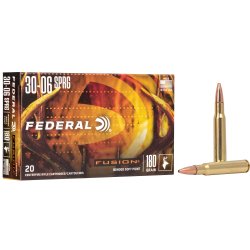FEDERAL FUSION 30-06 SPRINGFIELD 180GR SOFT POINT, 20RD BOX