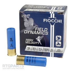 FIOCCHI FIELD DYNAMICS 16GA 2.75" #5 HIGH VELOCITY SHOTSHELLS, 25RD/BOX