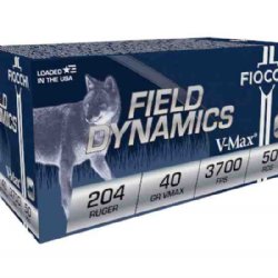 FIOCCHI FIELD DYNAMICS 204 RUGER 40GR V-MAX, 50RD/BOX