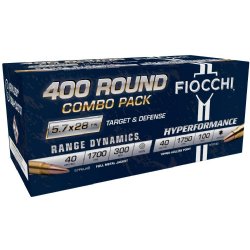 400RD COMBO PACK OF FIOCCHI 5.7X28, 40GR TARGET & 40GR DEFENSE