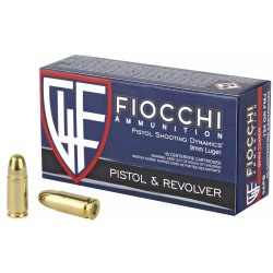 FIOCCHI 9MM 124GR FMJ, 50RD BOX