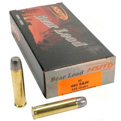 HSM BEAR LOAD 460S&W 325GR WIDE FLAT NOSE GAS CHECK, 20RD BOX