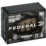 FEDERAL PERSONAL DEFENSE PUNCH 9MM 124GR JHP, 20RD BOX