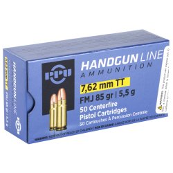 PRVI PARTIZAN 7.62x25 TOKAREV 85GR FMJ, 50RD BOX