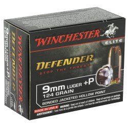 WINCHESTER DEFENDER 9MM +P 147GR JHP, 20RD/BOX