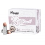 SIG AMMO 9MM 115GR ELITE V-CROWN ROSE JHP, DESIGNED FOR SHORT BARRELS, 20RD BOX