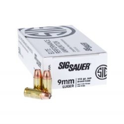 SIG 9MM 115GR V-CROWN JHP, 50RD BOX