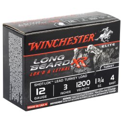 WINCHESTER LONG BEARD XR 12GA 3" 1.75 OZ #4, 10/BOX