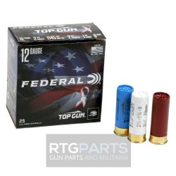 FEDERAL TOP GUN RED-WHITE-BLUE 12GA 2.75" 1.125 OZ #8-SHOT, 25RD BOX