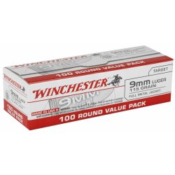 WINCHESTER USA 9MM 115GR FMJ 100RD VALUE PACK