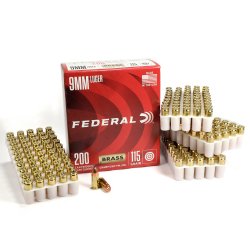 FEDERAL CHAMPION 9MM 115GR FMJ, 200RD BULK BOX