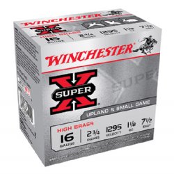 WINCHESTER SUPER-X HIGH BRASS GAME LD 16GA, 2.75", #7.5, 25RD / BOX