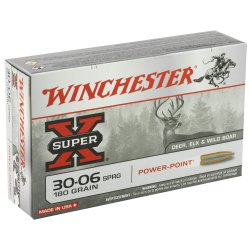 WINCHESTER SUPER-X 30-06 SPRINGFIELD 180GR JACKETED POWER POINT, 20RD BOX
