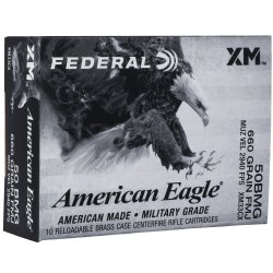 FEDERAL AMERICAN EAGLE .50BMG 660GR FMJ, 10RD/BOX