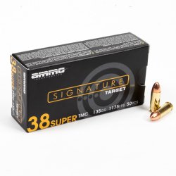 AMMO INC SIGNATURE .38 SUPER 135GR TMC, 50RD BOX