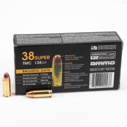 AMMO INC SIGNATURE .38 SUPER 135GR TMC, 50RD BOX