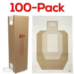 100-PACK OF IPSC PAPER TARGETS W/ VISIBLE SCORING ZONES, BROWN, 23x35", ACTION TARGET