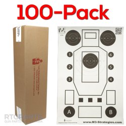 100-PACK OF M3 STRATEGIES MULTI-PURPOSE V3 TRAINING TARGET, 23x35", ACTION TARGET