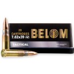 BELOM 7.62X39MM BRASS CASE 123GR FMJ, 20RD BOX 