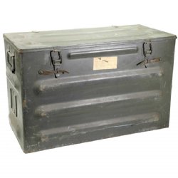 SWISS ARMY METAL CRATE / FOOT LOCKER