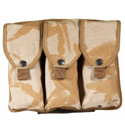 BRITISH DESERT CAMO 3-CELL MAG POUCH, FITS AR M4 SA80 AUG AK74 AK556