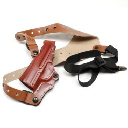 DESANTIS GUNHIDE 11Z CEO SHOULDER HOLSTER FOR SIG SAUER P365, LEFT HAND, TAN LEATHER