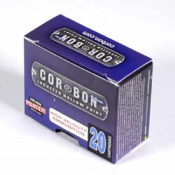 CORBON SELF DEFENSE 9MM +P 115GR JACKETED HOLLOW POINT, 20RD BOX