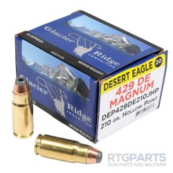 GLACIER RIDGE 429 DE MAGNUM AMMO, 240 GRAIN JACKETED HOLLOW POINT, 20 ROUNDS