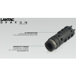 LANTAC DRAKON MUZZLE BRAKE FOR AK47, 7.62MM, 14x1 LH