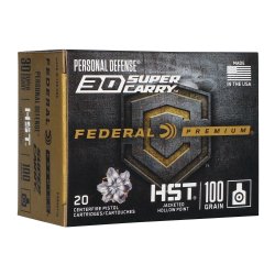 FEDERAL PREMIUM HST 30 SUPER CARRY, 100GR JHP, 20RD BOX