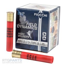 FIOCCHI FIELD DYNAMICS 410GA 3" #9 HIGH VELOCITY SHOTSHELLS, 25RD/BOX