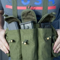 AK47 BANDOLIER CHEST RIG, OD GREEN, NEW