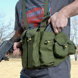 AK47 BANDOLIER CHEST RIG, OD GREEN, NEW